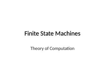 Finite State Machines - AQA A Level Computer Science