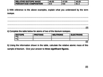 OCR A Level Chemistry AS Atomic Mass