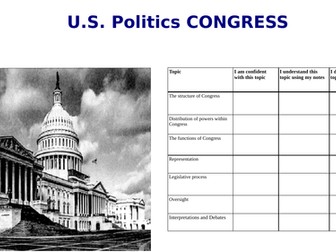 Edexcel A-Level Politics - US (comparative) Politics, Congress (Topic 2)