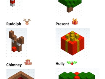Isometric Christmas Drawings