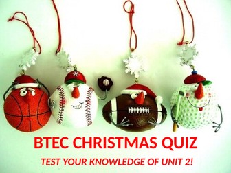 Christmas Level 3 BTEC Sport Quiz - Unit 2