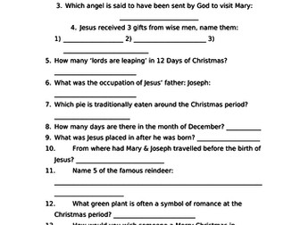 Christmas Quiz 2018