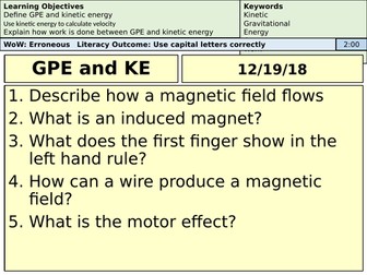 Kinetic Energy and GPE Calculations - AQA