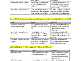 BTEC Sport Level 2 Unit 1 - 8 and 9 Mark Questions
