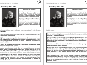 Literary Text- A Level French- Victor Hugo- Worksheet