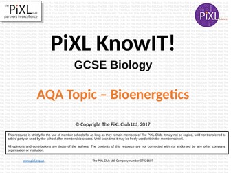 AQA Biolgoy Bioenergetics KnowIT Gcse Pixil Science