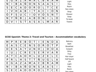 GCSE Spanish word searches Modules 1-4