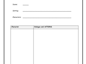 Planning a Playscript + 2 writing templates