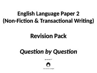 English Language Edexcel GCSE Paper 2 Revision Booklet