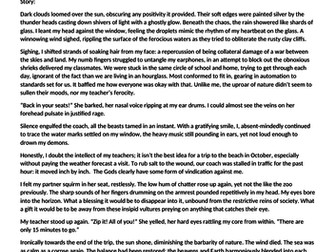 Grade 9 GCSE Narrative Writing exemplar: The School Trip