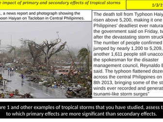 Effects of tropical storms 9 mark question practise