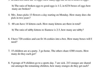 Division and Multiplication Word Problems - CODEBREAKERS