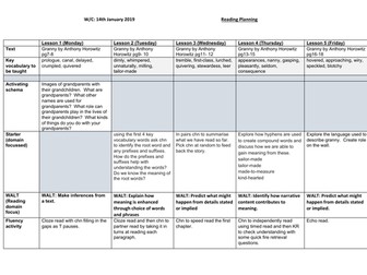 1 week of year 5 guided reading planning based on Granny by Anthony Horowitz