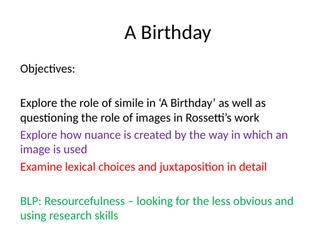 Rossetti Poetry - EDEXCEL A Level resources