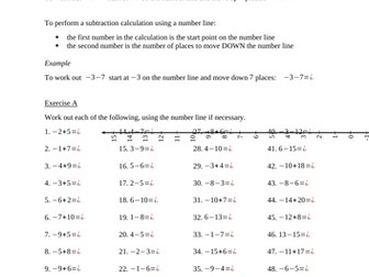 Calculations with negative numbers
