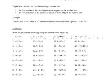 Calculations with negative numbers