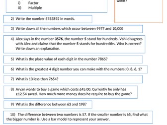 Maths Mastery - Number Properties, Addition and Subtraction