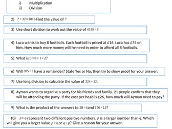 Maths Mastery - Multiplication and Division