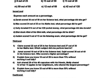 Expressing an amount as a Percentage