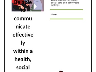 RO22 LO3 Booklet Cambridge Nationals Health and Social Care