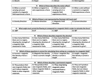 Revision Starters for AQA Trilogy Paper 2 Science