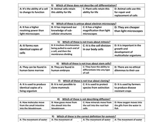 Revision Starters for AQA Trilogy Paper 1 Science