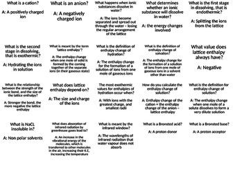 OCR B (Salters) Chemistry A level Revision Activities -  Oceans