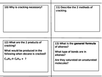 Organic Chemistry C9 revision cards