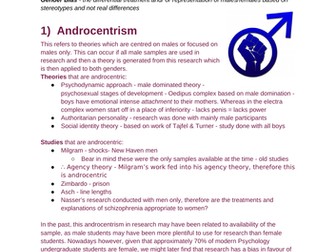 Complete notes for Issues and debates topic of Psychology Alevel OCR