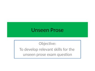 AQA Unseen Prose planning and example paragraphs