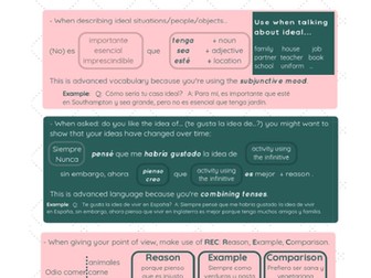 Grade 8 and 9 Spanish phrases - GCSE Spanish Writing and Speaking