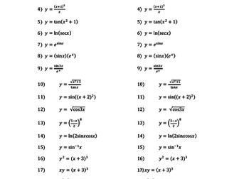 Differentiation - all year 13 skills