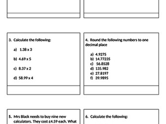 Decimals Relay Race