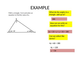 forming and solving equations perimeter, area, angles
