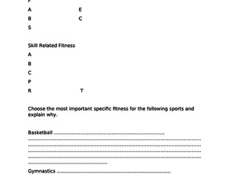 BTEC sport Level 2 Unit 1 Revision