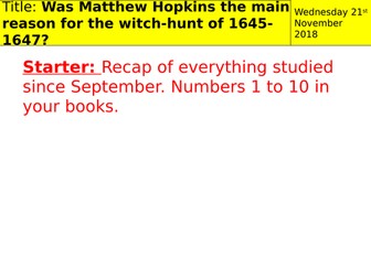 Was Matthew Hopkins the main reason for the witch-hunt of 1645-1647?