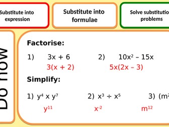 Substitution including scientific formulae