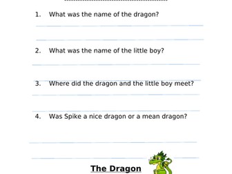 Dragon Comprehension Year 2 Key Stage 1