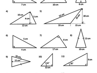 Area of a Triangle with Pythagoras and Trigonometry