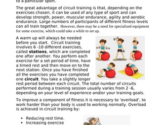 Btec sport Circuit training lesson with all recourses.
