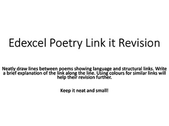 Edexcel Poetry LinkIT Revision