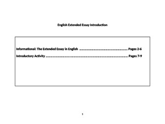 IB English Extended Essay Introduction and Activity