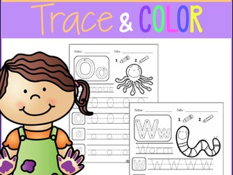 FREE Alphabet Trace and Color