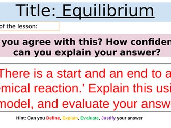 AQA Chemistry GCSE Dynamic equilibrium and Le Chateliers principle