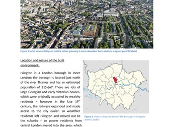A Level Geography Changing Places Case Study - Gentrification in Islington (Revision Document)