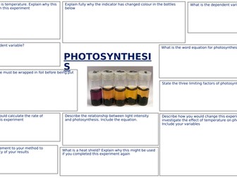 CB6b Photosynthesis core practical revision sheet (Edexcel)