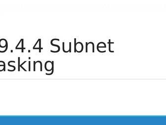 AQA A Level Topic SUBNET MASKING