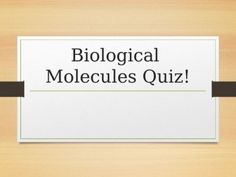 AQA AS Level Biological Molecules Topic Revision Quiz