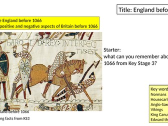 1.1 England before 1066
