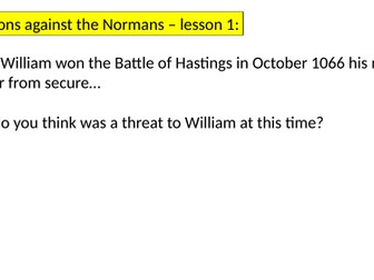 1.6 Rebellions under William the Conqueror